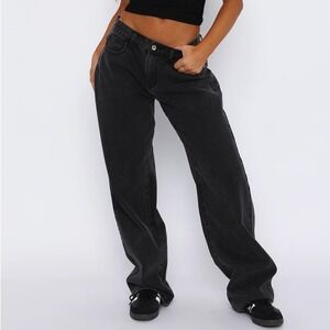 NWT White Fox With You Low Rise Wide Leg Jeans Vintage Black Small New